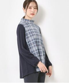 CORDIER / コルディア チュニック | 【M～4Lサイズ】ウインターチェックチュニックプルオーバー