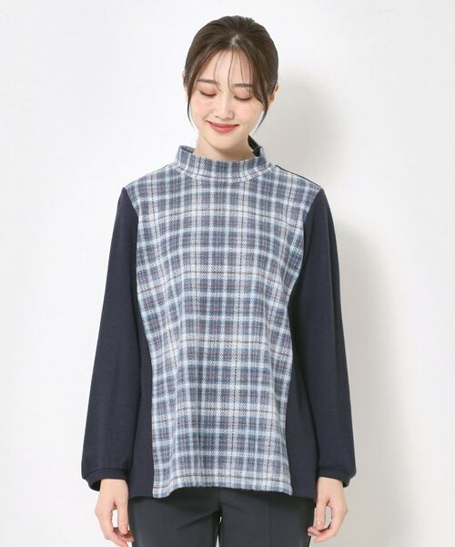 CORDIER / コルディア チュニック | 【M~4Lサイズ】ウインターチェックチュニックプルオーバー | 詳細1