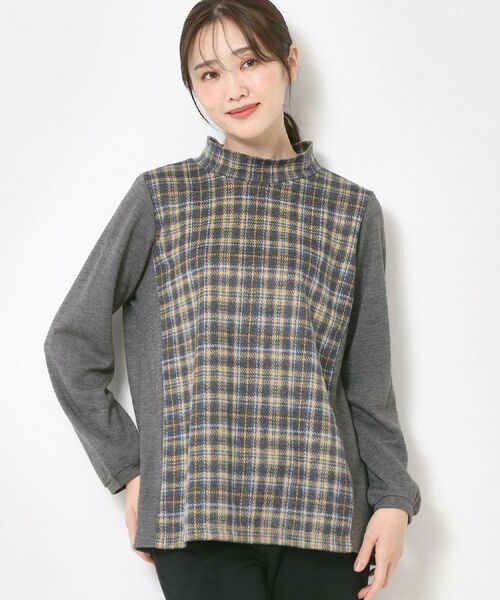 CORDIER / コルディア チュニック | 【M~4Lサイズ】ウインターチェックチュニックプルオーバー(イエロー(232))