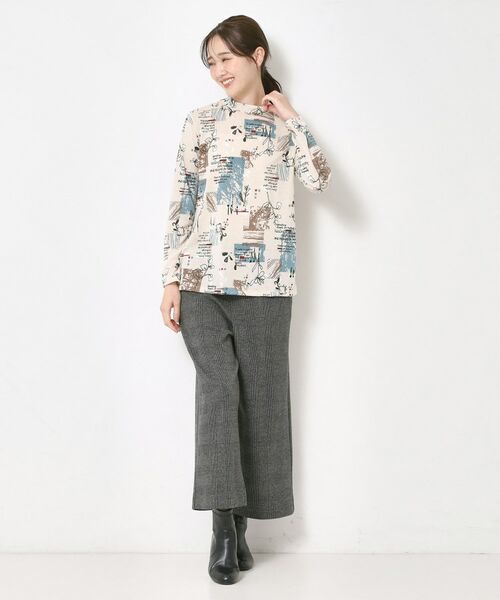 CORDIER / コルディア カットソー | 【M～4Lサイズ】ウォームアートプリントハイネックプルオーバージャージ | 詳細17