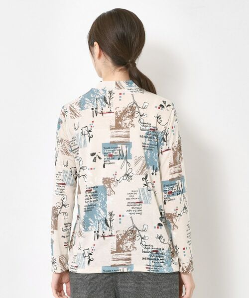 CORDIER / コルディア カットソー | 【M～4Lサイズ】ウォームアートプリントハイネックプルオーバージャージ | 詳細3