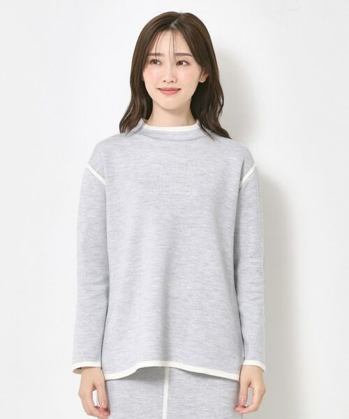 CORDIER / コルディア ニット・セーター | 【セットアップ】ウールブレンド配色ラインプルオーバーニット | 詳細1