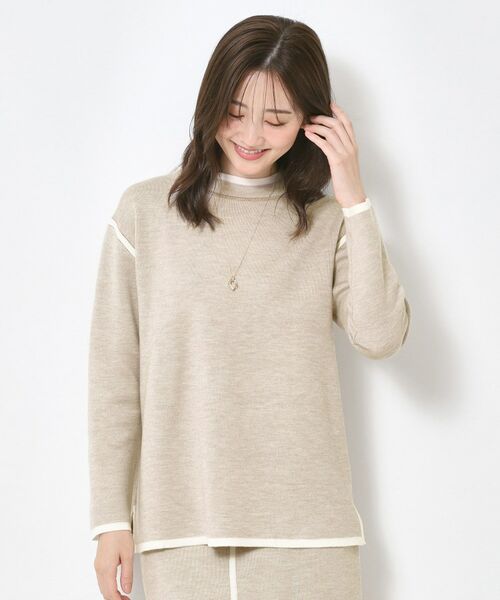 CORDIER / コルディア ニット・セーター | 【セットアップ】ウールブレンド配色ラインプルオーバーニット | 詳細11