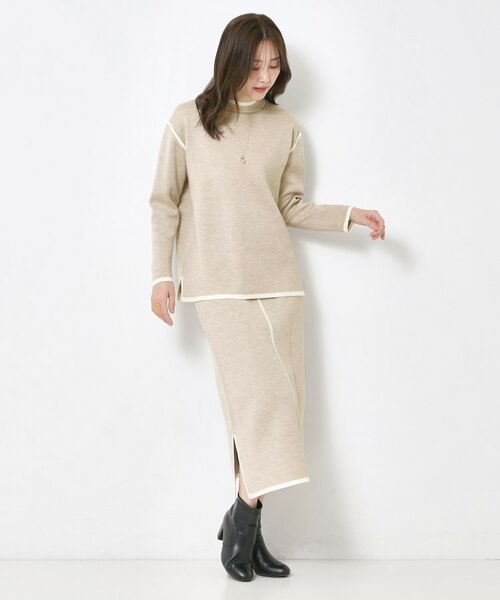 CORDIER / コルディア ニット・セーター | 【セットアップ】ウールブレンド配色ラインプルオーバーニット | 詳細13