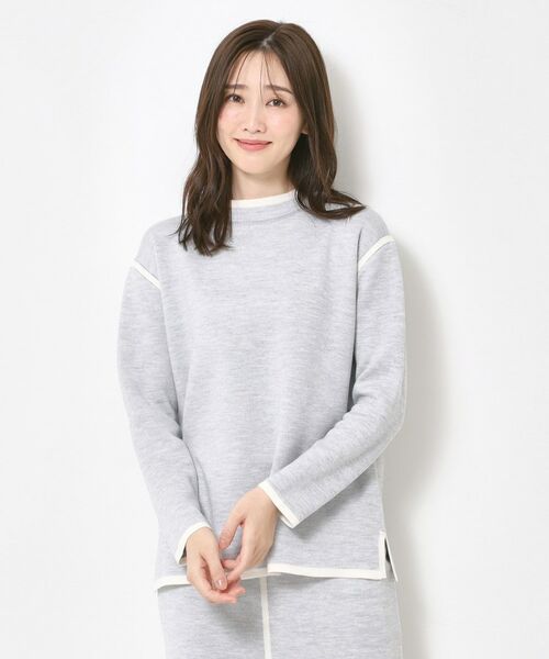 CORDIER / コルディア ニット・セーター | 【セットアップ】ウールブレンド配色ラインプルオーバーニット | 詳細15