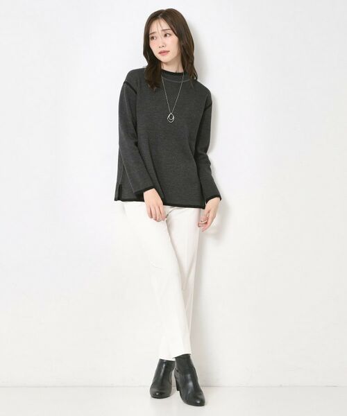 CORDIER / コルディア ニット・セーター | 【セットアップ】ウールブレンド配色ラインプルオーバーニット | 詳細8