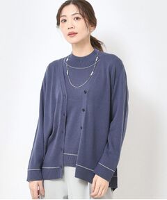 CORDIER / コルディア カーディガン・ボレロ | 【M～3Lサイズ／アンサンブル／洗える】エターナルニットVネックカーディガン