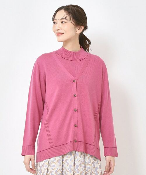 CORDIER / コルディア カーディガン・ボレロ | 【M～3Lサイズ／アンサンブル／洗える】エターナルニットVネックカーディガン | 詳細1