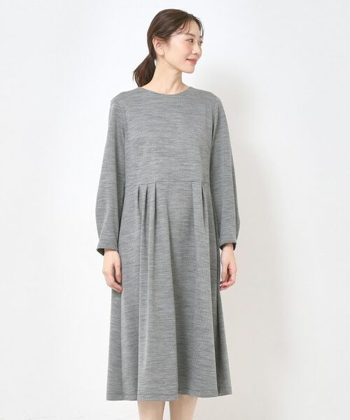 CORDIER / コルディア ミニ丈・ひざ丈ワンピース | 【M～3Lサイズ／洗える】クリアウール混ジャージワンピース | 詳細1