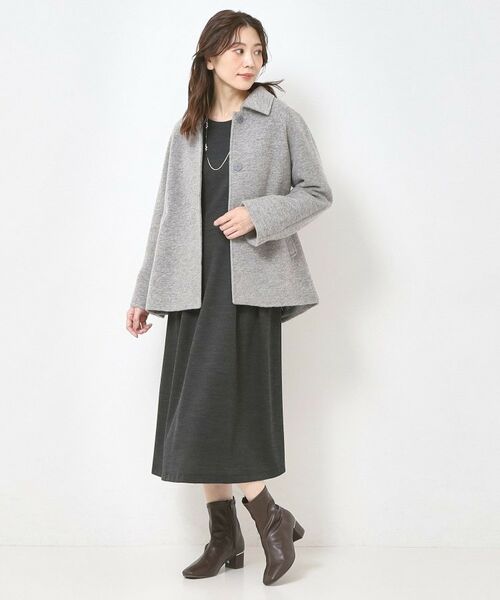 CORDIER / コルディア ミニ丈・ひざ丈ワンピース | 【M～3Lサイズ／洗える】クリアウール混ジャージワンピース | 詳細10