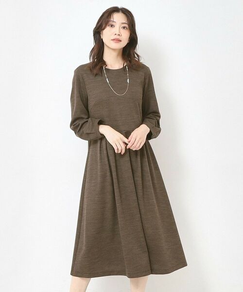 CORDIER / コルディア ミニ丈・ひざ丈ワンピース | 【M～3Lサイズ／洗える】クリアウール混ジャージワンピース | 詳細12