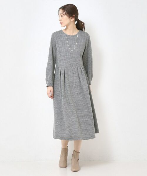 CORDIER / コルディア ミニ丈・ひざ丈ワンピース | 【M～3Lサイズ／洗える】クリアウール混ジャージワンピース | 詳細17