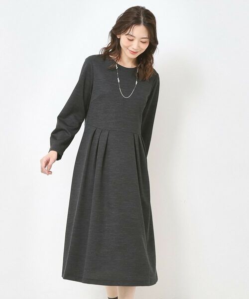CORDIER / コルディア ミニ丈・ひざ丈ワンピース | 【M～3Lサイズ／洗える】クリアウール混ジャージワンピース | 詳細8