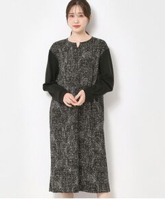 CORDIER / コルディア ミニ丈・ひざ丈ワンピース | 【M～4Lサイズ／洗える】セナプリントジャージワンピース