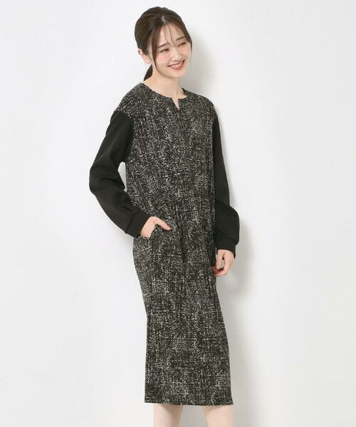 CORDIER / コルディア ミニ丈・ひざ丈ワンピース | 【M～4Lサイズ／洗える】セナプリントジャージワンピース | 詳細9