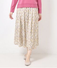 CORDIER / コルディア ロング・マキシ丈スカート | 【M～3Lサイズ／セットアップ／洗える】エスポワール幾何プリントスカート