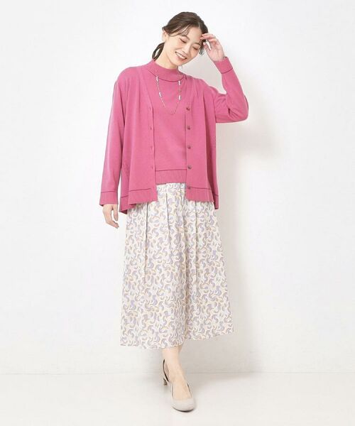 CORDIER / コルディア ロング・マキシ丈スカート | 【M～3Lサイズ／セットアップ／洗える】エスポワール幾何プリントスカート | 詳細10