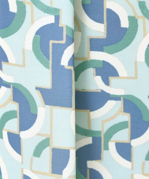 CORDIER / コルディア ロング・マキシ丈スカート | 【M～3Lサイズ／セットアップ／洗える】エスポワール幾何プリントスカート | 詳細16