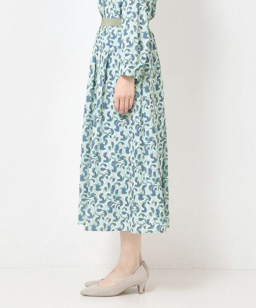 CORDIER / コルディア ロング・マキシ丈スカート | 【M～3Lサイズ／セットアップ／洗える】エスポワール幾何プリントスカート | 詳細2
