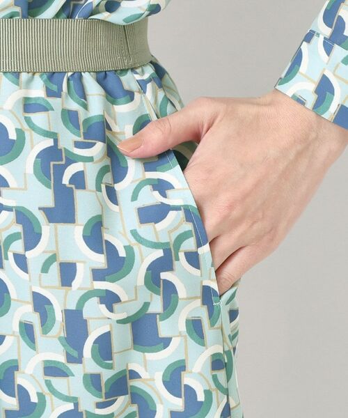 CORDIER / コルディア ロング・マキシ丈スカート | 【M～3Lサイズ／セットアップ／洗える】エスポワール幾何プリントスカート | 詳細5