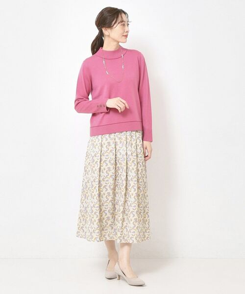 CORDIER / コルディア ロング・マキシ丈スカート | 【M～3Lサイズ／セットアップ／洗える】エスポワール幾何プリントスカート | 詳細8