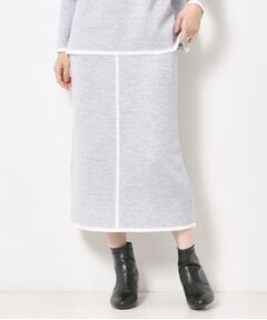 CORDIER / コルディア ロング・マキシ丈スカート | 【セットアップ】ウールブレンド配色ラインニットスカート