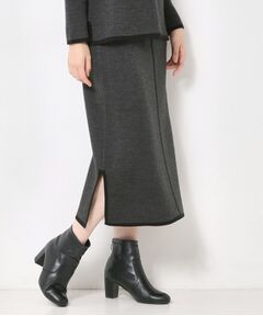 CORDIER / コルディア ロング・マキシ丈スカート | 【セットアップ】ウールブレンド配色ラインニットスカート