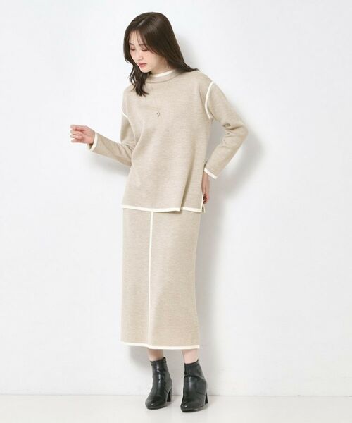 CORDIER / コルディア ロング・マキシ丈スカート | 【セットアップ】ウールブレンド配色ラインニットスカート | 詳細11