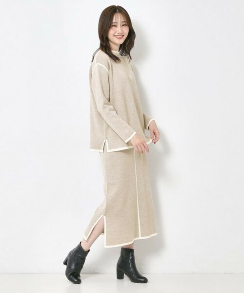 CORDIER / コルディア ロング・マキシ丈スカート | 【セットアップ】ウールブレンド配色ラインニットスカート | 詳細12