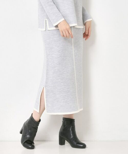 CORDIER / コルディア ロング・マキシ丈スカート | 【セットアップ】ウールブレンド配色ラインニットスカート | 詳細14