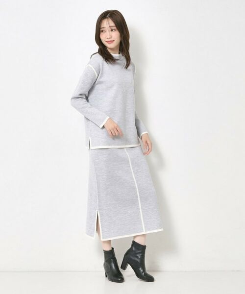 CORDIER / コルディア ロング・マキシ丈スカート | 【セットアップ】ウールブレンド配色ラインニットスカート | 詳細15
