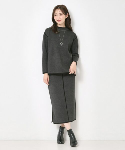 CORDIER / コルディア ロング・マキシ丈スカート | 【セットアップ】ウールブレンド配色ラインニットスカート | 詳細7