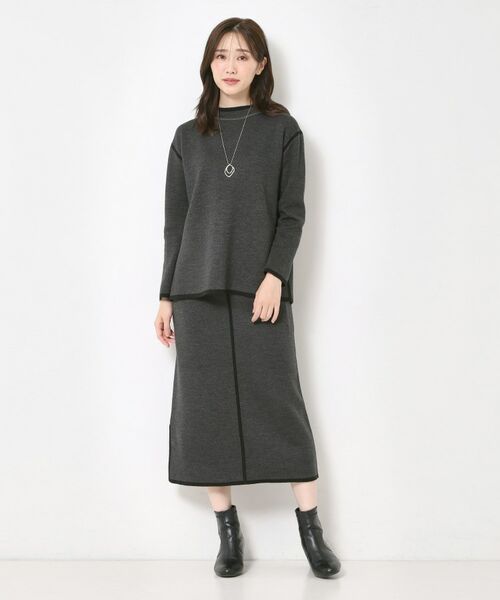 CORDIER / コルディア ロング・マキシ丈スカート | 【セットアップ】ウールブレンド配色ラインニットスカート | 詳細8