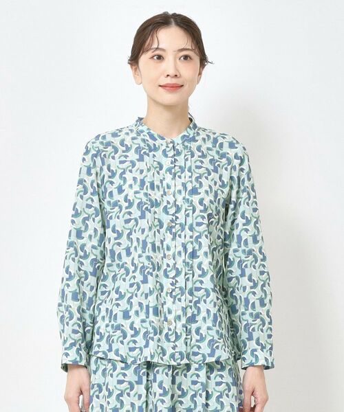 CORDIER / コルディア シャツ・ブラウス | 【M～3Lサイズ／セットアップ／洗える】エスポワール幾何プリントブラウス | 詳細1