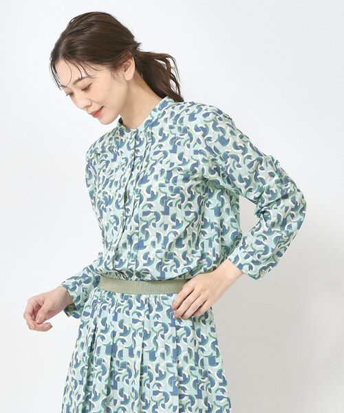 CORDIER / コルディア シャツ・ブラウス | 【M～3Lサイズ／セットアップ／洗える】エスポワール幾何プリントブラウス | 詳細13