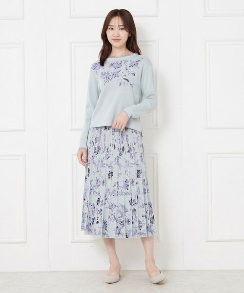 CORDIER / コルディア ニット・セーター | 【入卒セレモニー／おでかけ／M～3Lサイズ／セットアップ】フラワージャカードプルオーバーニット | 詳細12