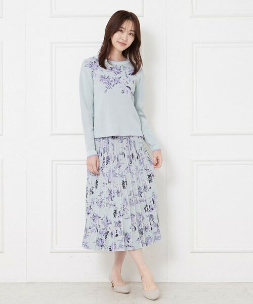 CORDIER / コルディア ニット・セーター | 【入卒セレモニー／おでかけ／M～3Lサイズ／セットアップ】フラワージャカードプルオーバーニット | 詳細13