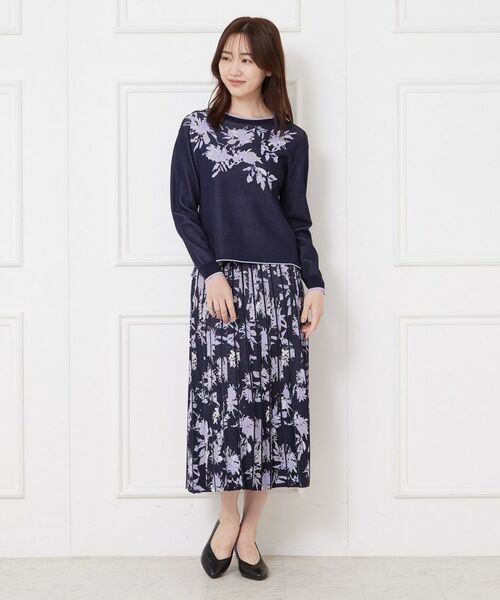 CORDIER / コルディア ニット・セーター | 【入卒セレモニー／おでかけ／M～3Lサイズ／セットアップ】フラワージャカードプルオーバーニット | 詳細16