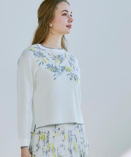 CORDIER / コルディア ニット・セーター | 【入卒セレモニー/おでかけ/M~3Lサイズ/セットアップ】フラワージャカードプルオーバーニット | 詳細20