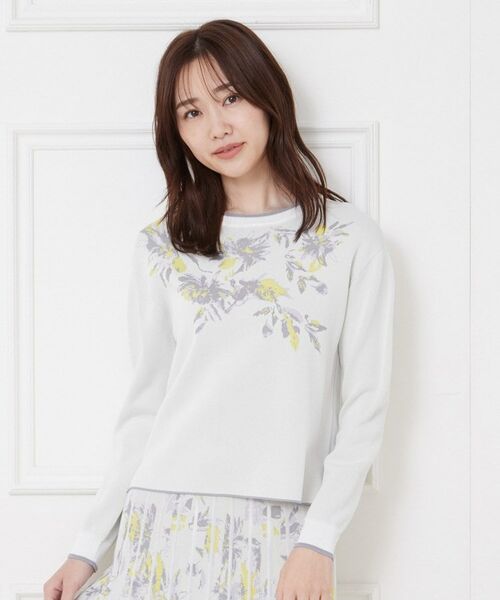 CORDIER / コルディア ニット・セーター | 【入卒セレモニー／おでかけ／M～3Lサイズ／セットアップ】フラワージャカードプルオーバーニット | 詳細7