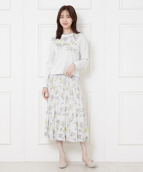 CORDIER / コルディア ニット・セーター | 【入卒セレモニー／おでかけ／M～3Lサイズ／セットアップ】フラワージャカードプルオーバーニット | 詳細8