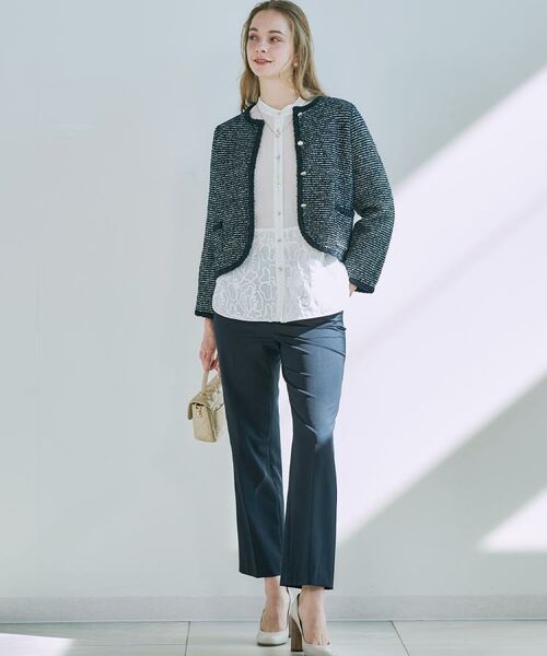 CORDIER / コルディア ノーカラージャケット | 【入卒セレモニー／おでかけ】ツイーディーヤーンニットジャケット | 詳細20