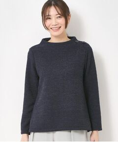 CORDIER / コルディア カットソー | 【M～3Lサイズ】ニットツイード長め丈プルオーバージャージ