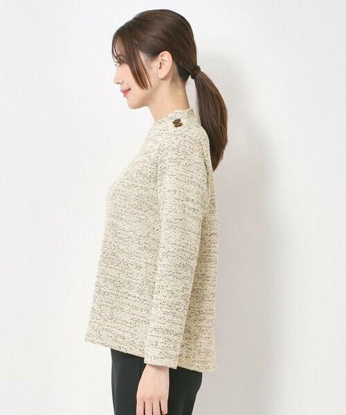 CORDIER / コルディア カットソー | 【M～3Lサイズ】ニットツイード長め丈プルオーバージャージ | 詳細2