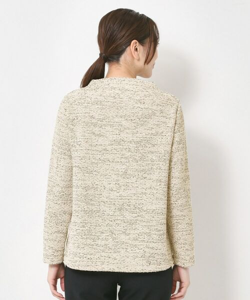 CORDIER / コルディア カットソー | 【M～3Lサイズ】ニットツイード長め丈プルオーバージャージ | 詳細3