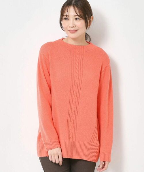 CORDIER / コルディア ニット・セーター | ノイエミドル クリアカラーチュニックニット（オレンジ(067)）