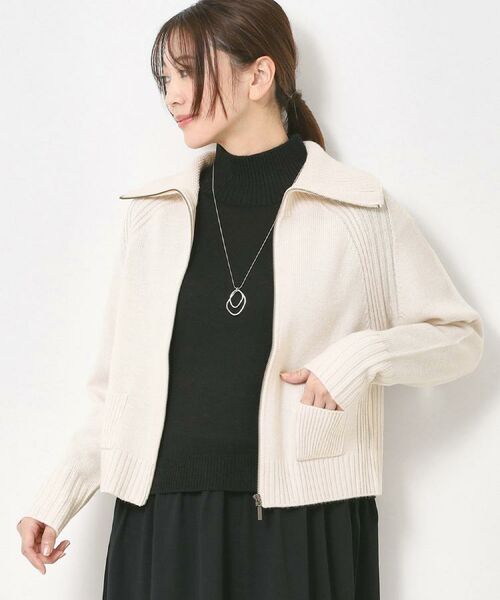 CORDIER / コルディア カーディガン・ボレロ | 【M～4Lサイズ／セットアップ可】ソフト5ジップアップカーディガン（ライトグレー(010)）