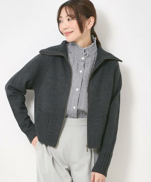 CORDIER / コルディア カーディガン・ボレロ | 【M～4Lサイズ／セットアップ可】ソフト5ジップアップカーディガン（グレー(015)）