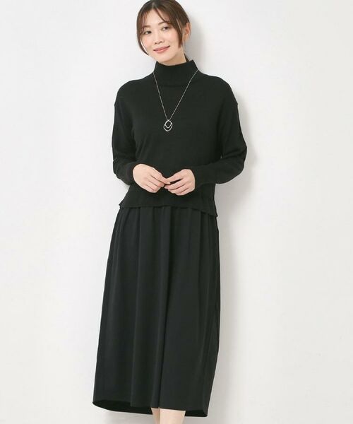 CORDIER / コルディア ロング・マキシ丈ワンピース | 【セットアップ可】ソフト5ワンピース（ブラック(019)）