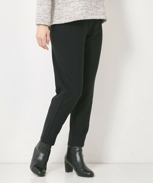 CORDIER / コルディア ショート・ハーフ・半端丈パンツ | 【M～4Lサイズ／ストレッチ／裏起毛】ウォームジャージレギンスパンツ（ブラック(019)）